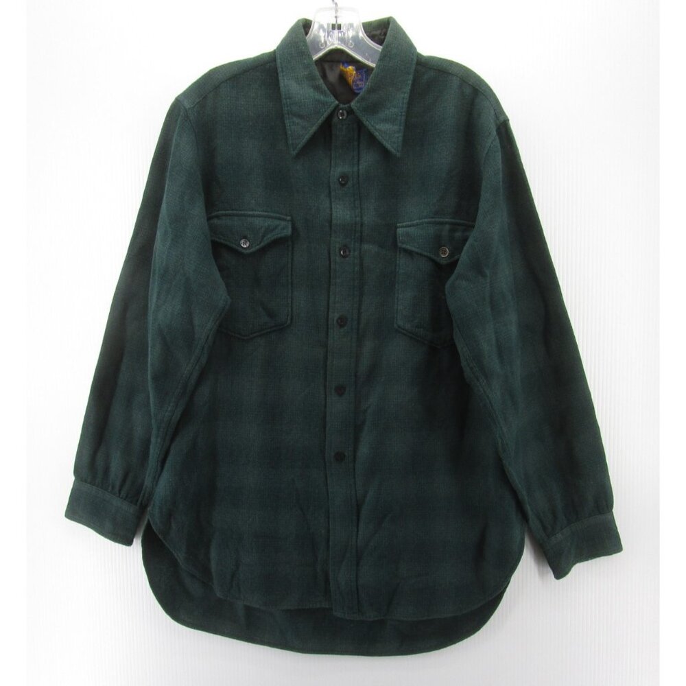 VINTAGE Pendleton Shirt 16 1/2 Wool Shacket Western Dagger Collar 70s*